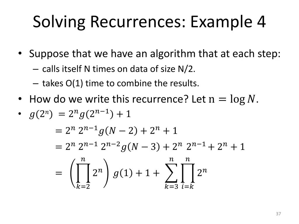 solving recurrences example 4 3