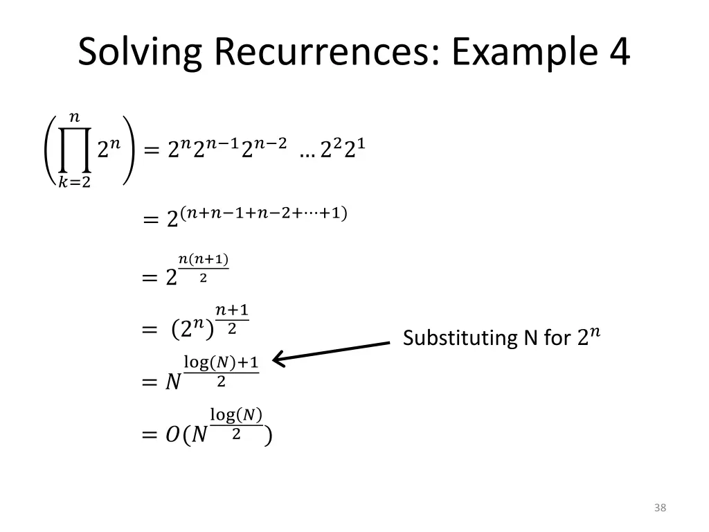 solving recurrences example 4 4