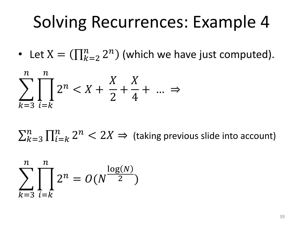 solving recurrences example 4 5
