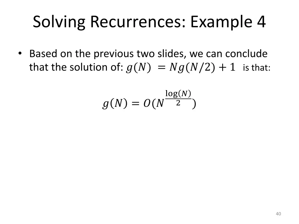 solving recurrences example 4 6