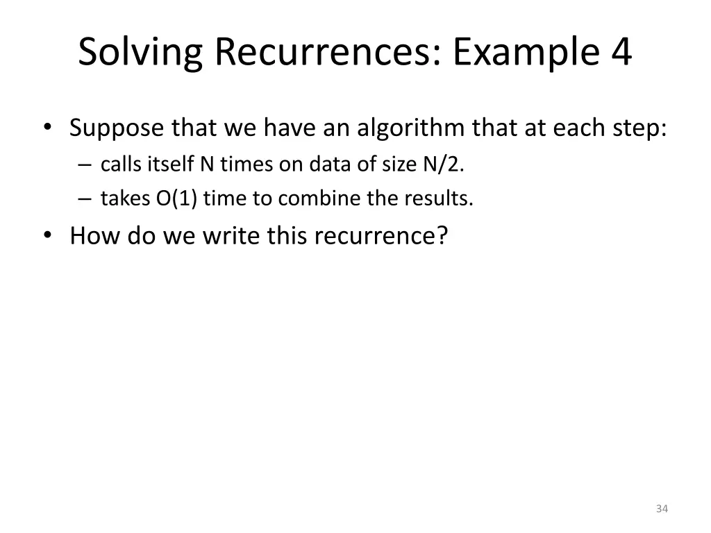 solving recurrences example 4