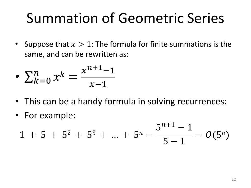 summation of geometric series 2