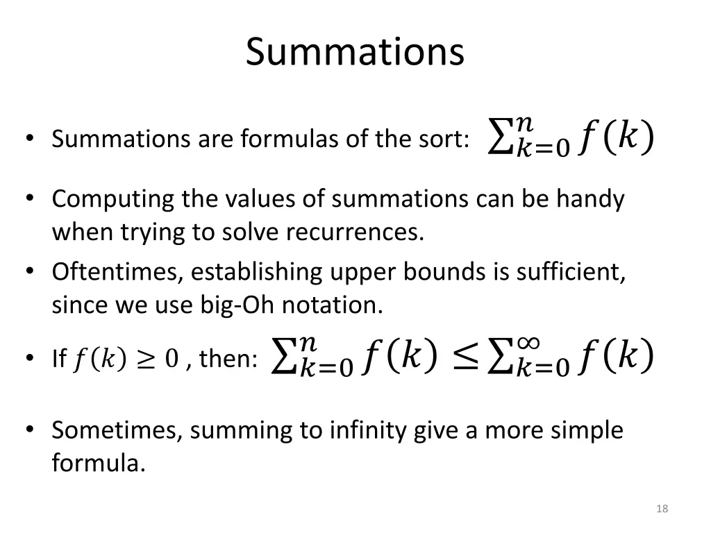summations