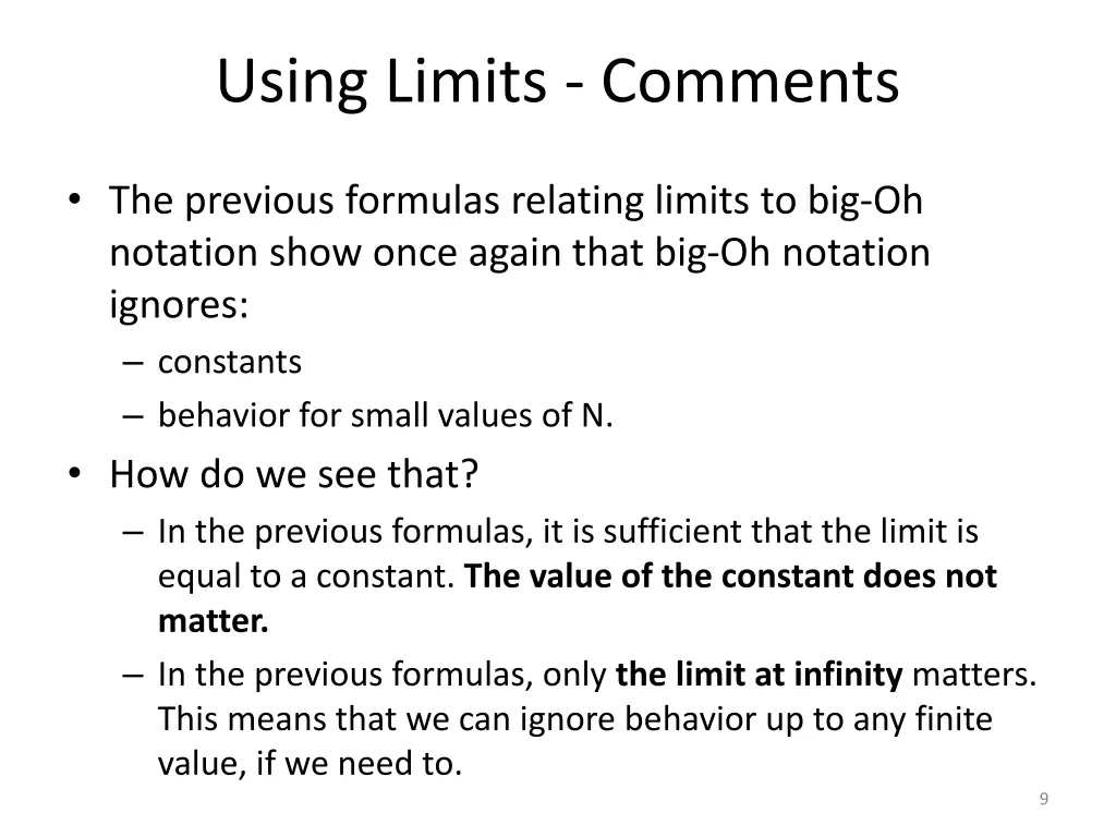 using limits comments 1