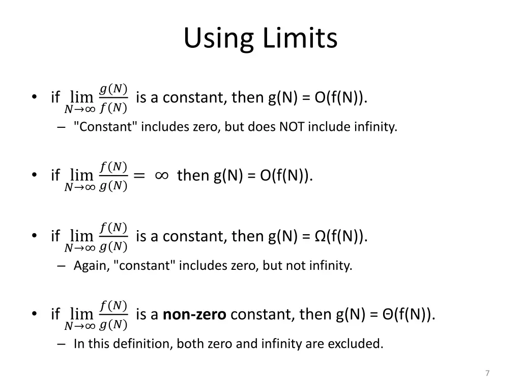 using limits