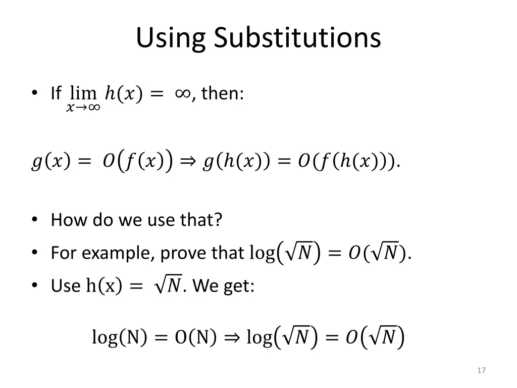 using substitutions 1