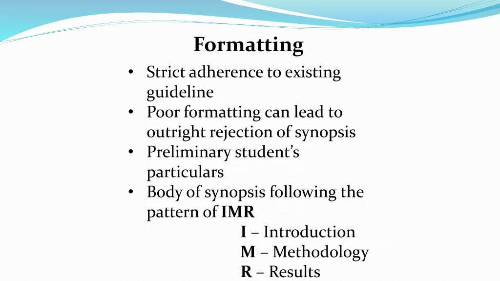 formatting