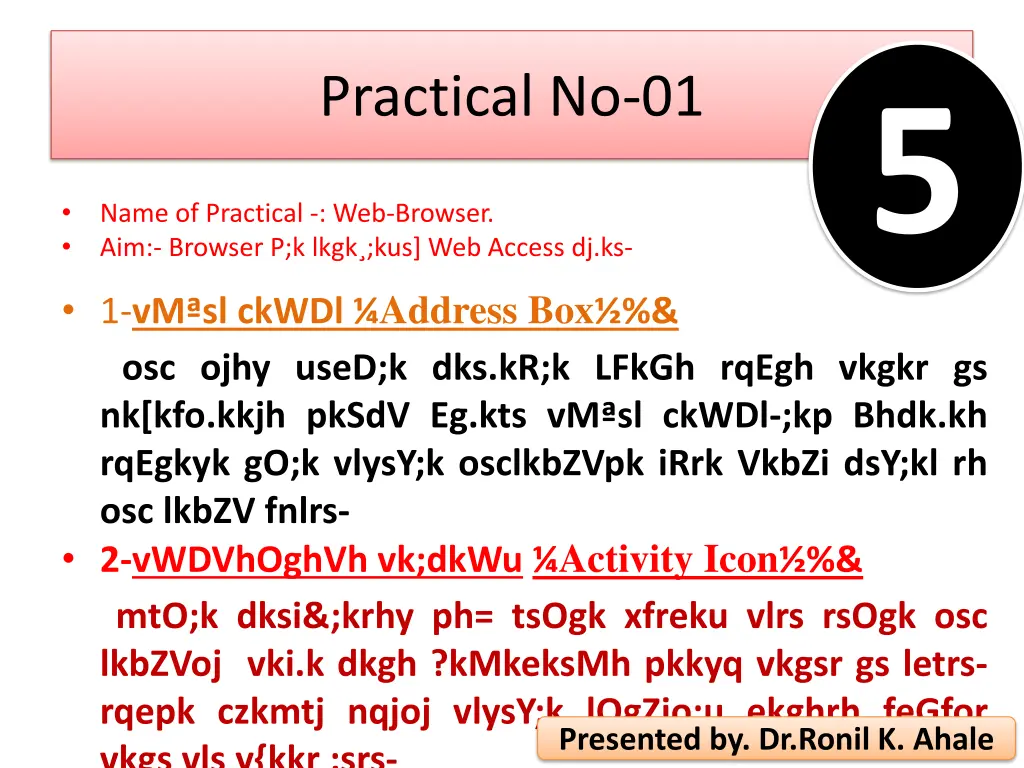 practical no 01