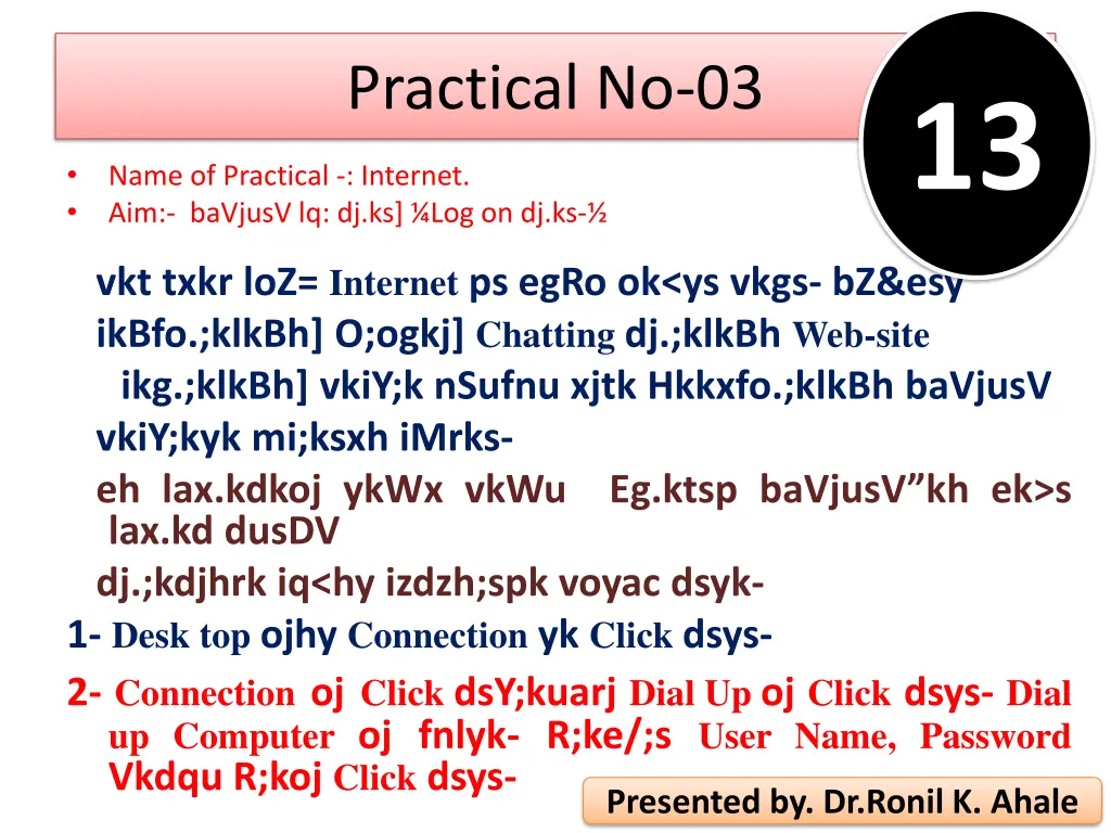 practical no 03