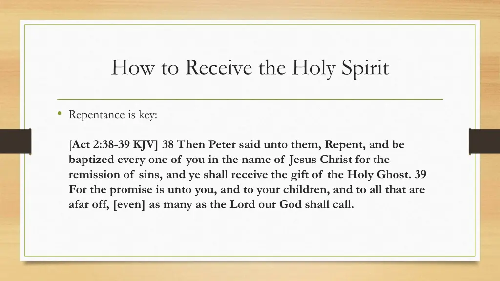 how to receive the holy spirit