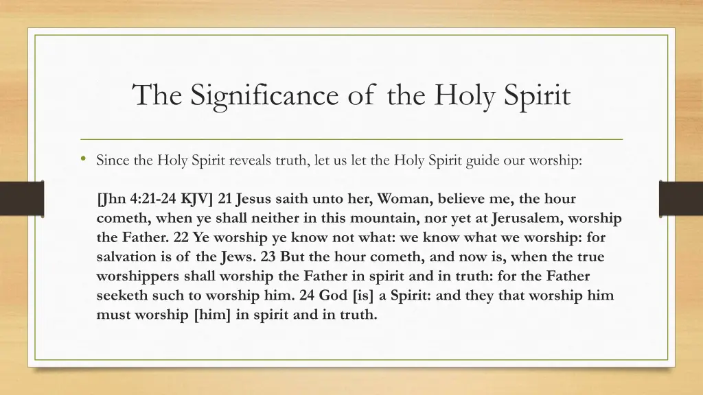 the significance of the holy spirit 10