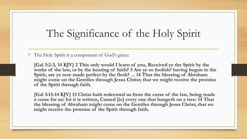the significance of the holy spirit 5