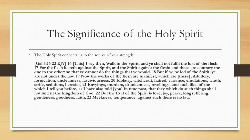 the significance of the holy spirit 6