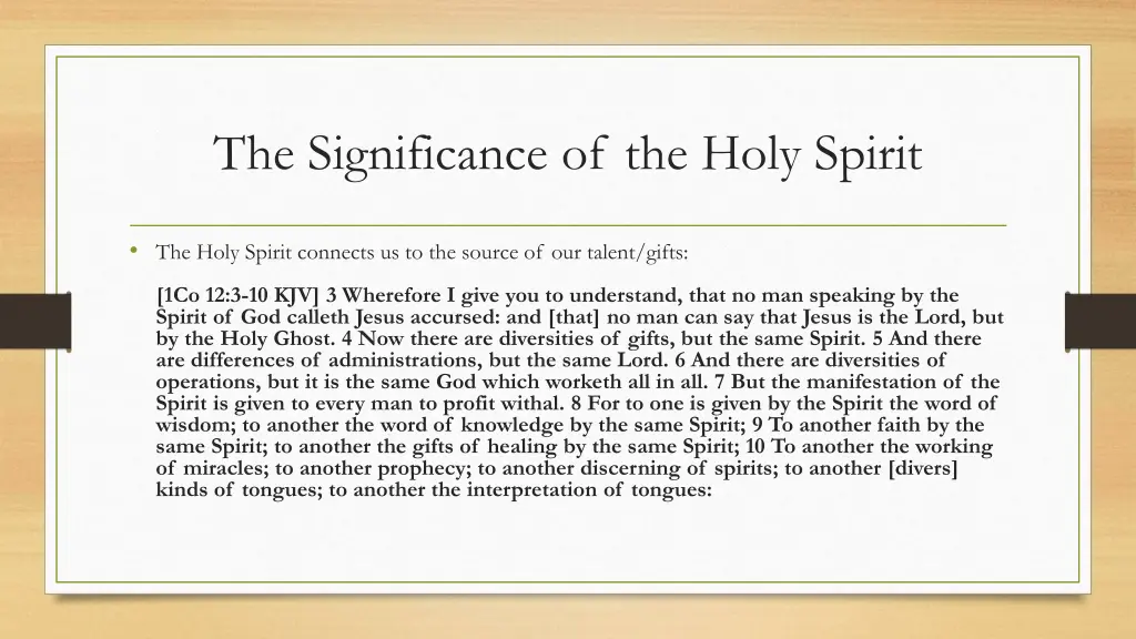 the significance of the holy spirit 7
