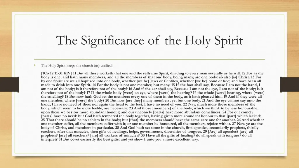the significance of the holy spirit 9
