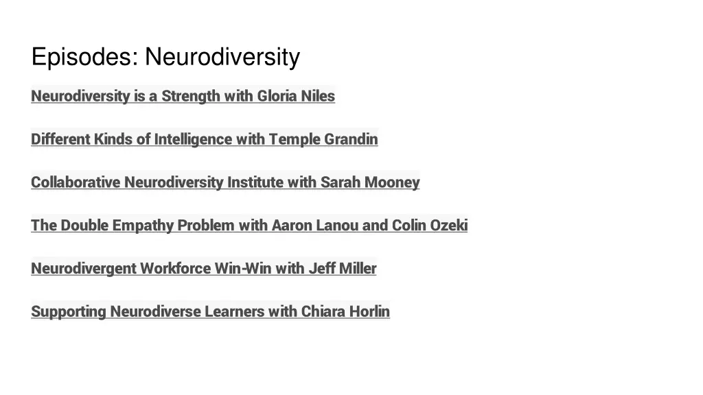 episodes neurodiversity