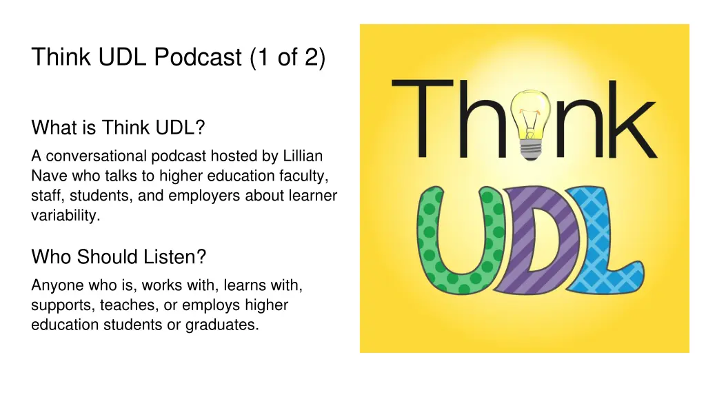 think udl podcast 1 of 2