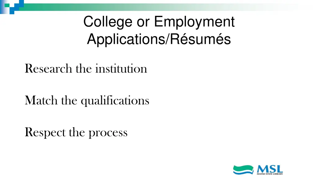 college or employment applications r sum s