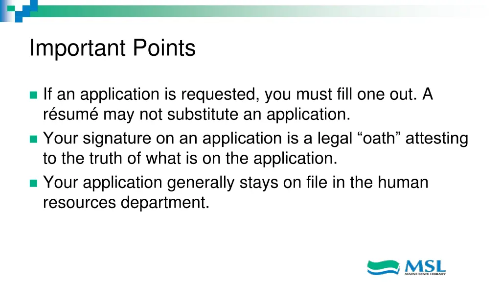 important points