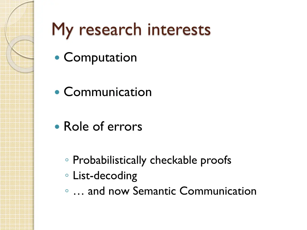 my research interests
