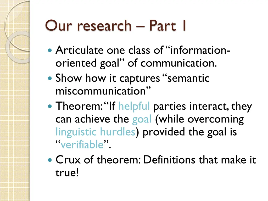 our research part 1