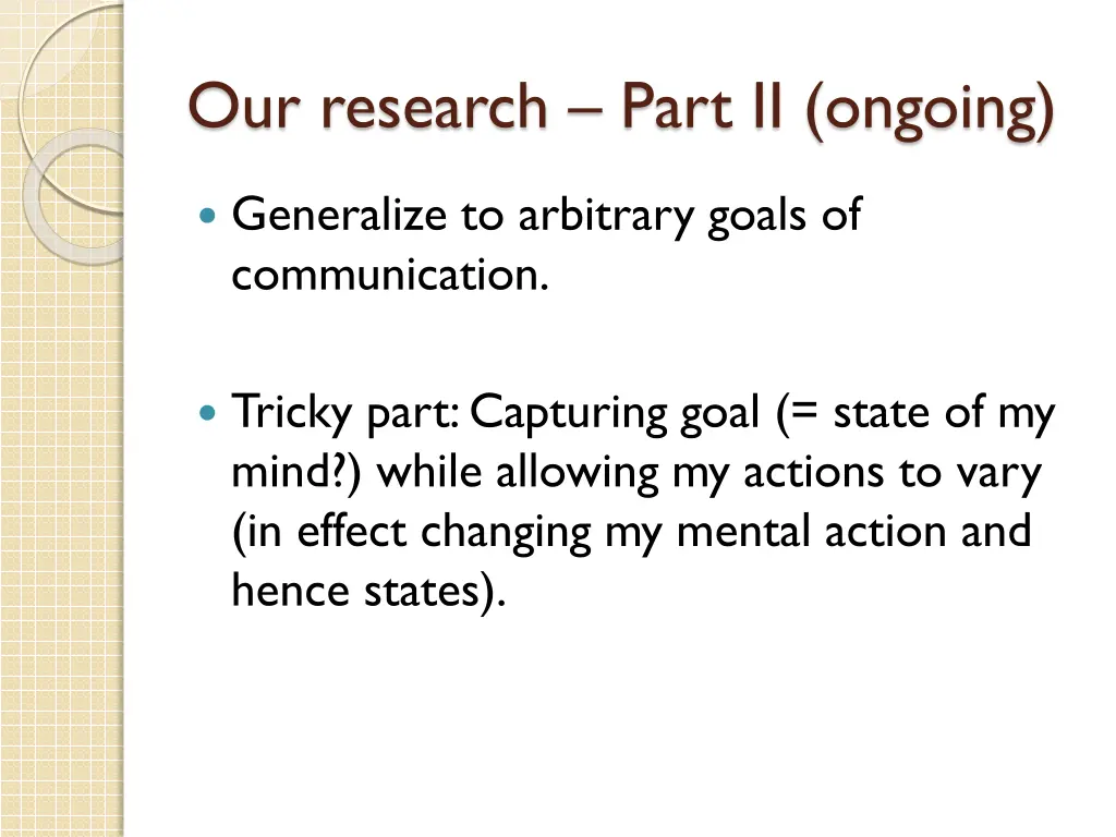 our research part ii ongoing