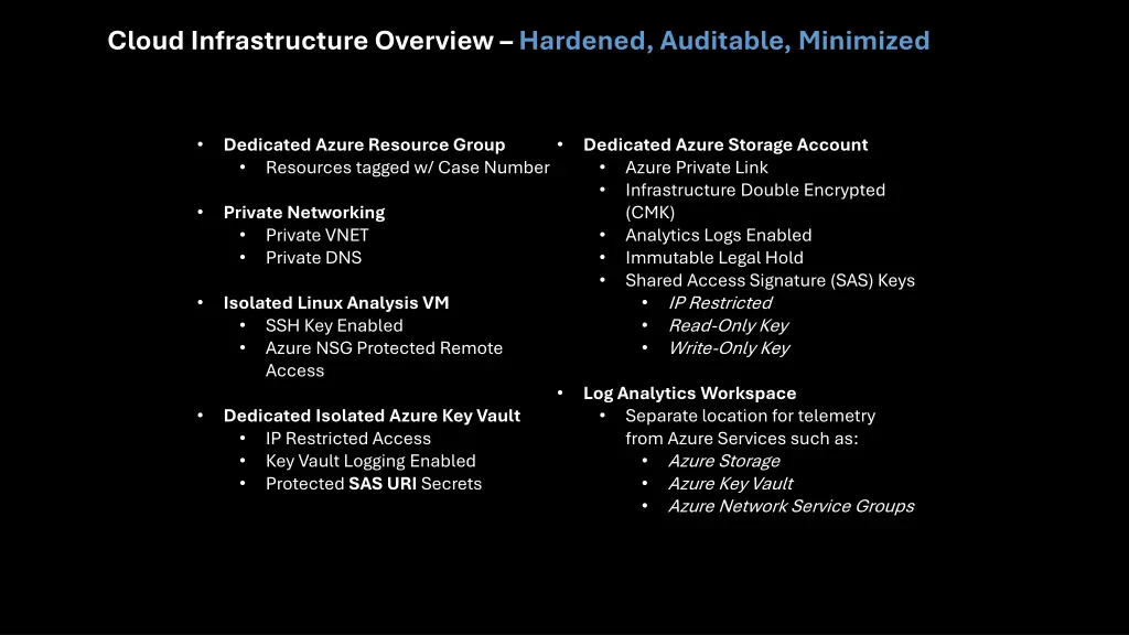 cloud infrastructure overview hardened auditable
