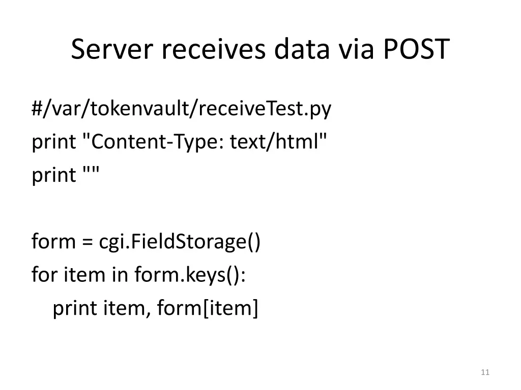 server receives data via post