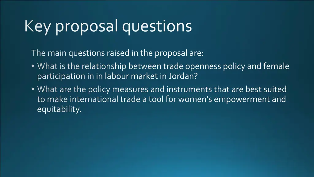 key proposal questions