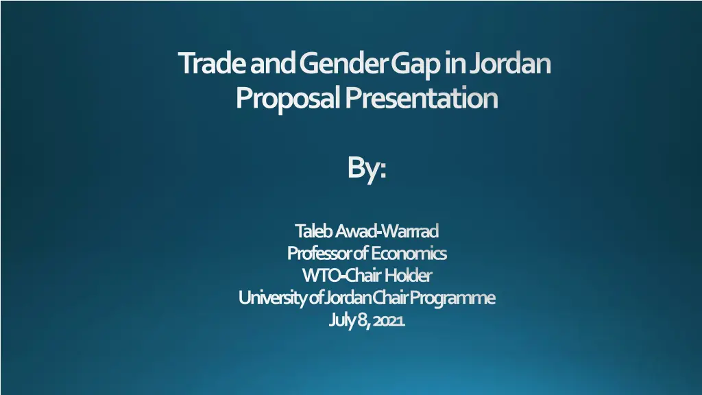 trade and gender gap in jordan proposal