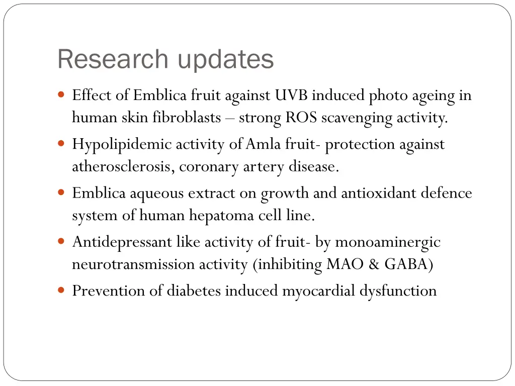 research updates
