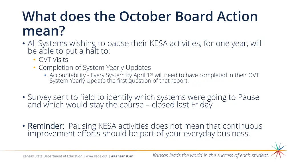 what does the october board action mean