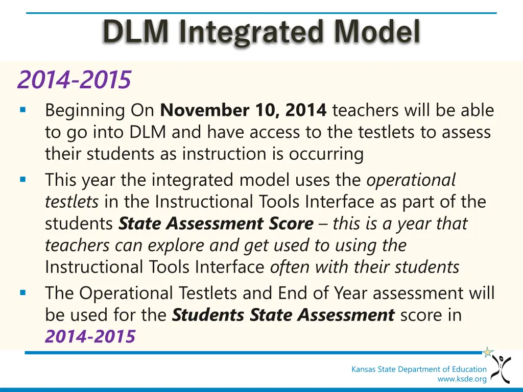 dlm integrated model 2014 2015 beginning
