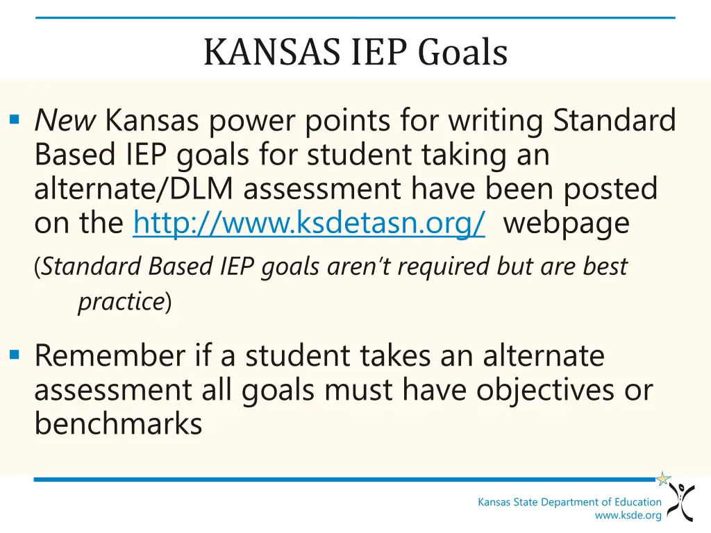 kansas iep goals
