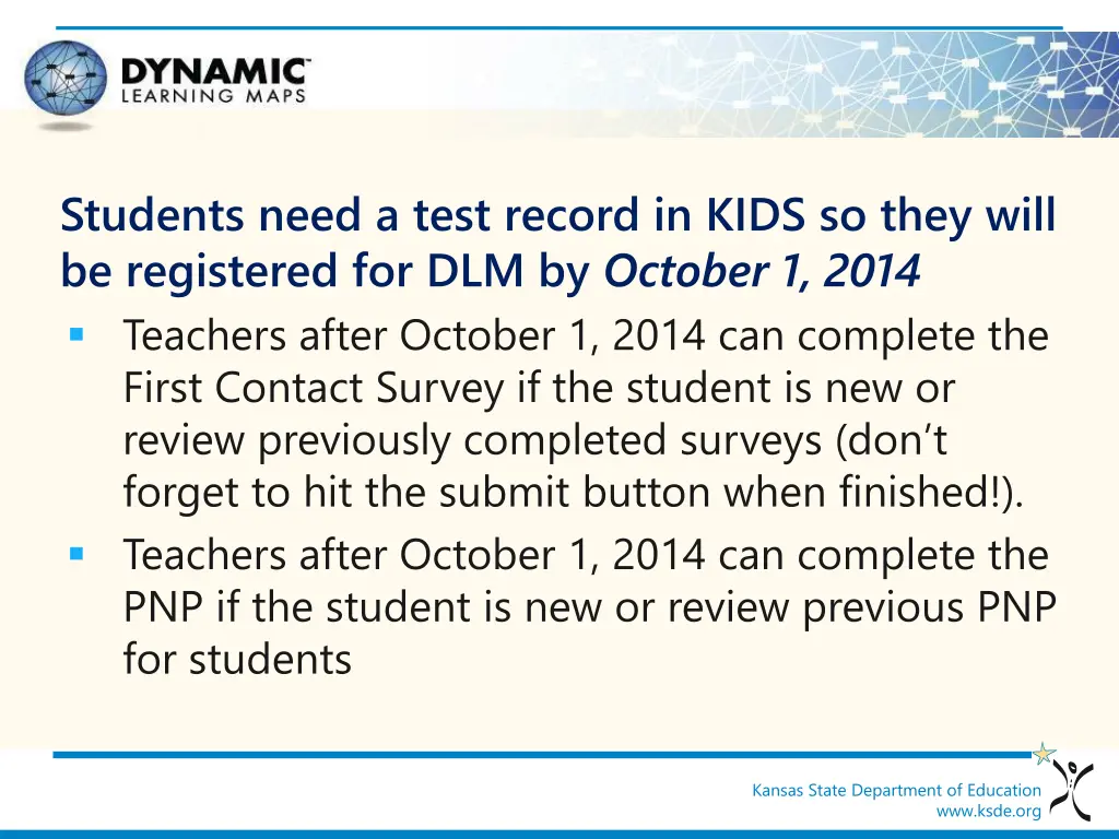 students need a test record in kids so they will