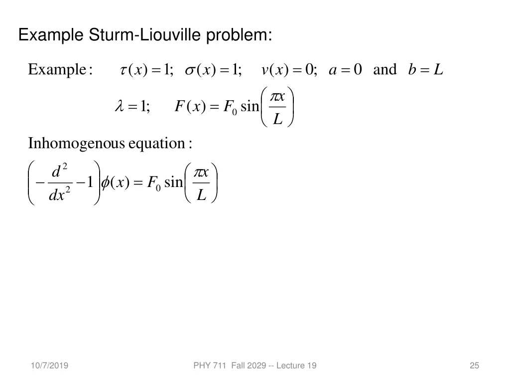 example sturm liouville problem