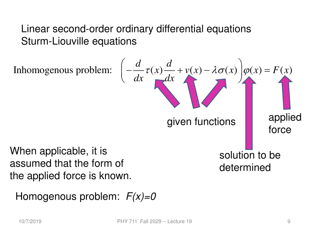 linear second order ordinary differential