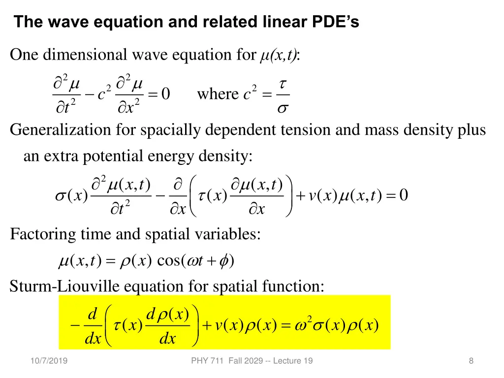 the wave equation and related linear pde s