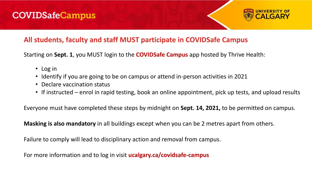 all students faculty and staff must participate