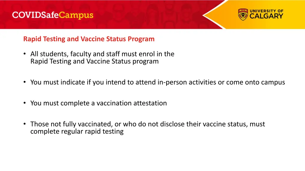 rapid testing and vaccine status program