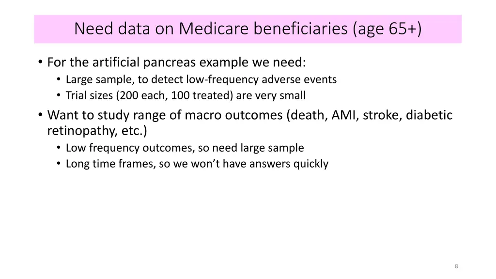 need data on medicare beneficiaries age 65