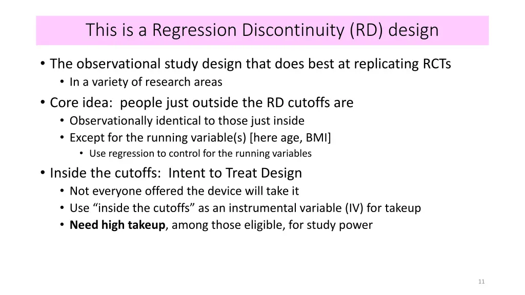this is a regression discontinuity rd design