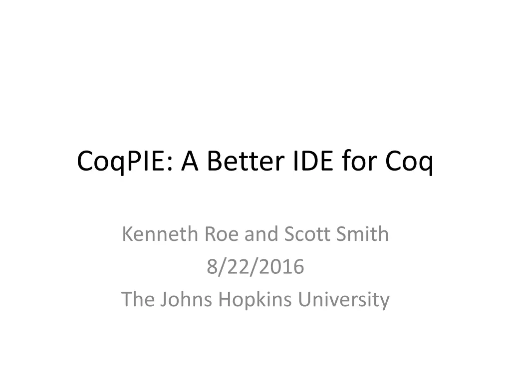 coqpie a better ide for coq