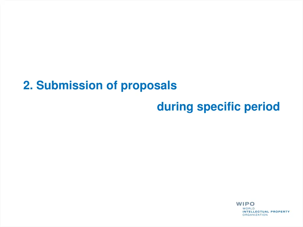 2 submission of proposals