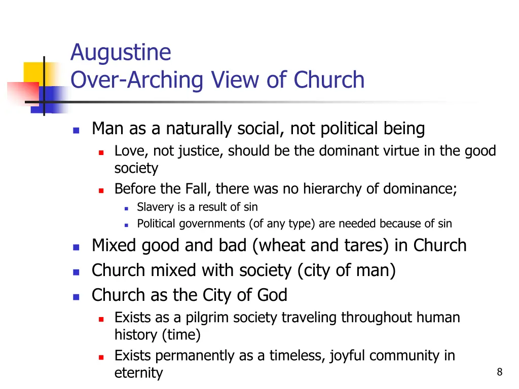 augustine over arching view of church