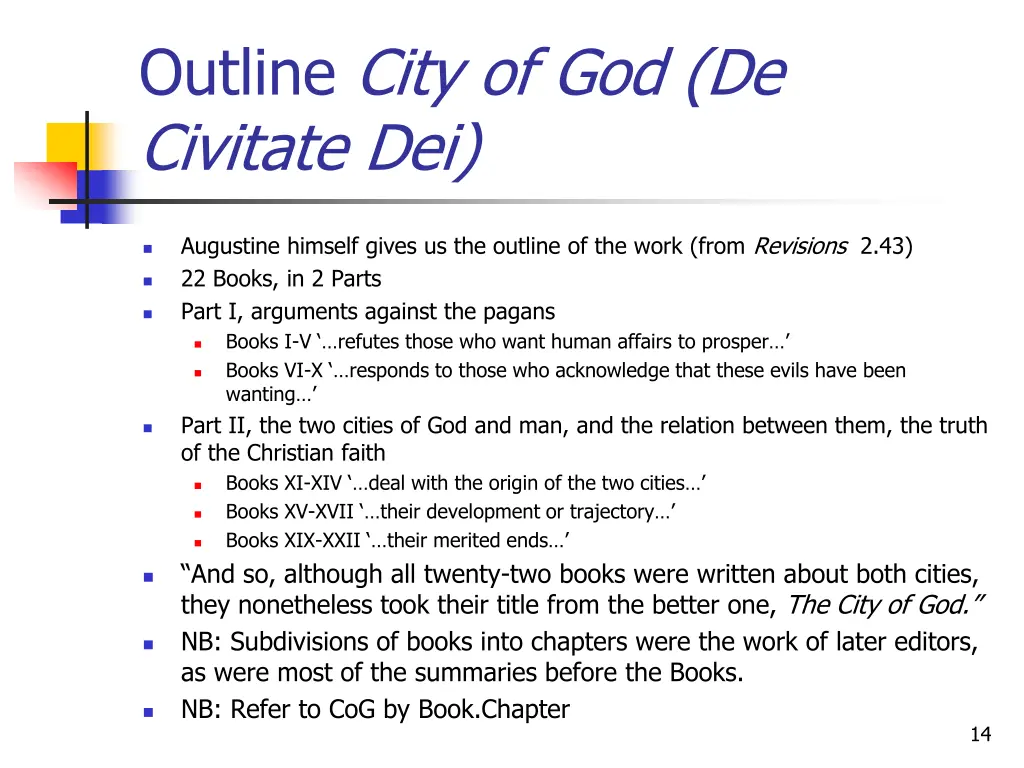 outline city of god de civitate dei