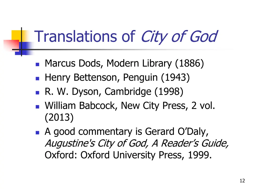 translations of city of god