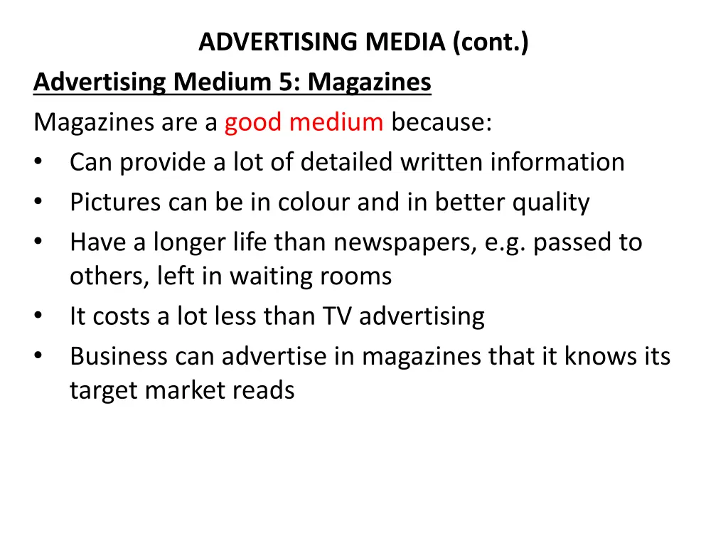 advertising media cont advertising medium 1