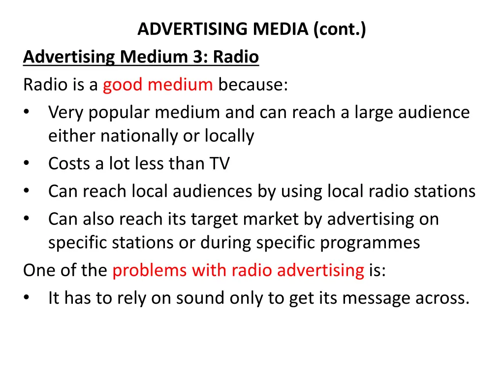 advertising media cont advertising medium 3 radio