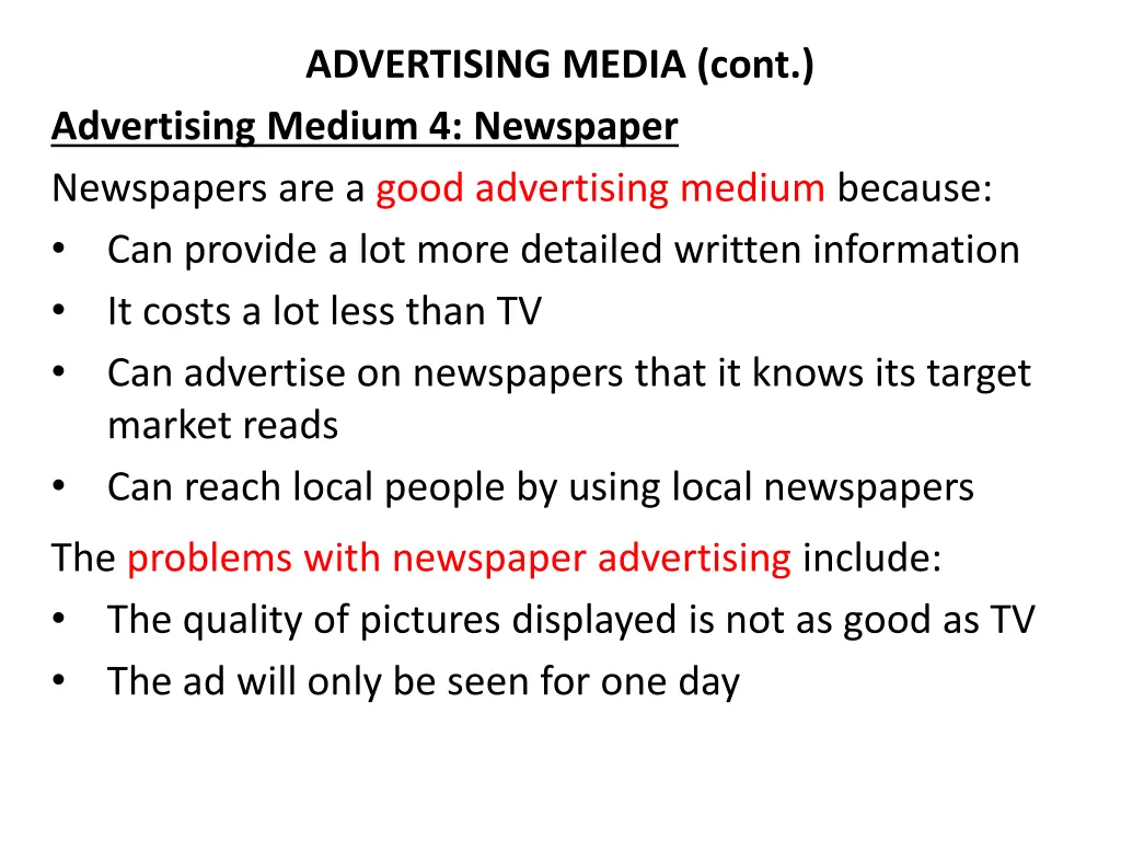 advertising media cont advertising medium